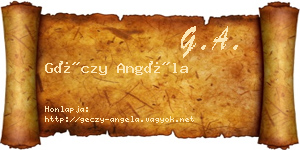 Géczy Angéla névjegykártya